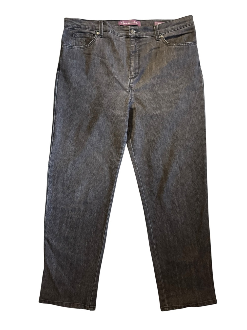 Gloria Vanderbilt Amanda Jeans Womens 16 High Rise Tapered Dark Wash